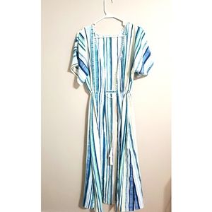 Ocean Striped, Short Sleeve Cover Up